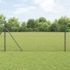 Lánckerítés oszlopokkal Szürke 1.4 x 25 m Acél