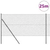 Lánckerítés oszlopokkal Szürke 1.4 x 25 m Acél