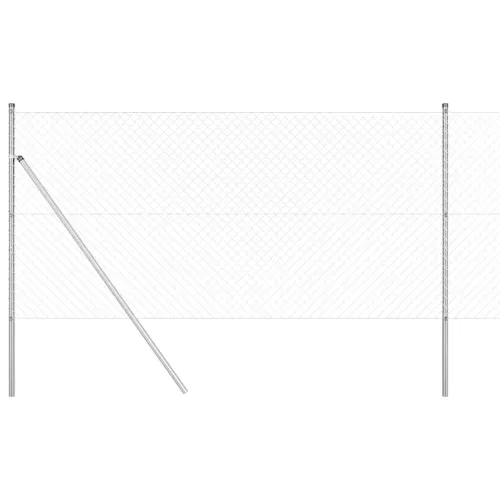 Lánckerítés oszlopokkal Ezüst 1.2 x 10 m Acél