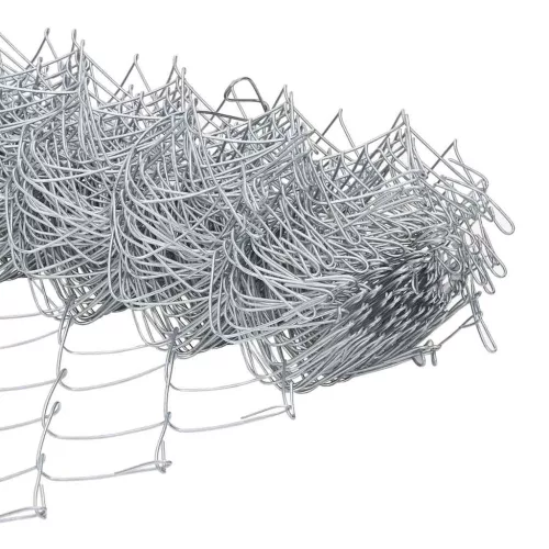 Lánckerítés oszlopokkal Ezüst 1.2 x 10 m Acél