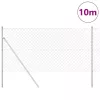 Lánckerítés oszlopokkal Ezüst 1.2 x 10 m Acél