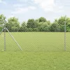 Lánckerítés oszlopokkal Ezüst 1.4 x 10 m Acél