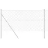 Lánckerítés oszlopokkal Ezüst 1.4 x 10 m Acél