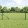 Lánckerítés oszlopokkal Zöld 0,6 x 10 m Acél
