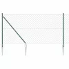 Lánckerítés oszlopokkal Zöld 1.4 x 10 m Acél