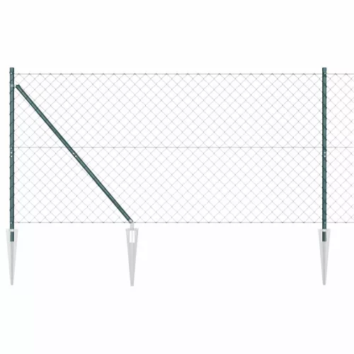 Lánckerítés oszlopokkal Zöld 1.4 x 10 m Acél