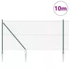 Lánckerítés oszlopokkal Zöld 1.4 x 10 m Acél