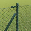 Lánckerítés oszlopokkal Zöld 1.5 x 10 m Acél