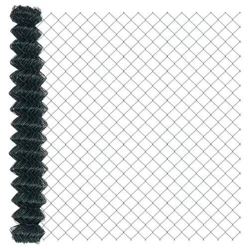 Lánckerítés oszlopokkal Zöld 1.5 x 10 m Acél