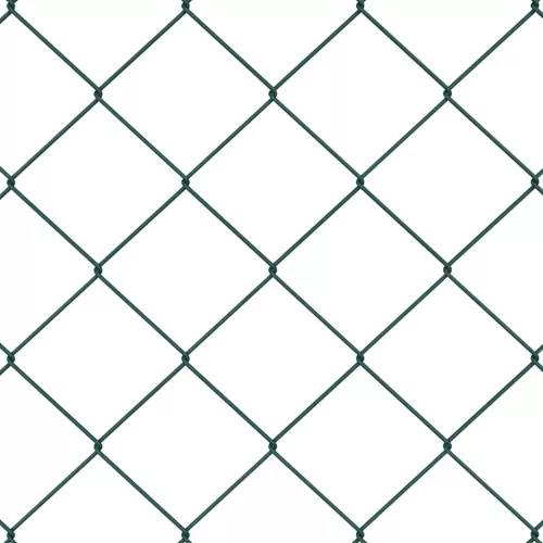 Lánckerítés oszlopokkal Zöld 1.5 x 10 m Acél