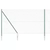 Lánckerítés oszlopokkal Zöld 1.6 x 10 m Acél