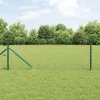 Lánckerítés oszlopokkal Zöld 0.8 x 25 m Acél