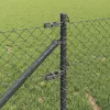 Lánckerítés oszlopokkal Szürke 0,6 x 10 m Acél