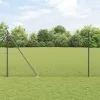 Lánckerítés oszlopokkal Szürke 1.5 x 10 m Acél