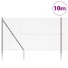 Lánckerítés oszlopokkal Szürke 1.5 x 10 m Acél