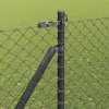 Lánckerítés oszlopokkal Szürke 1.5 x 10 m Acél