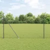 Lánckerítés oszlopokkal Szürke 1.6 x 10 m Acél
