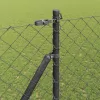 Lánckerítés oszlopokkal Szürke 1.6 x 10 m Acél