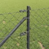 Lánckerítés oszlopokkal Szürke 0.8 x 25 m Acél