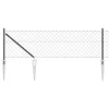 Lánckerítés oszlopokkal Szürke 0.8 x 25 m Acél
