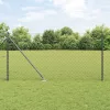 Lánckerítés oszlopokkal Szürke 1 x 25 m Acél