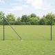 Lánckerítés oszlopokkal Szürke 1 x 25 m Acél