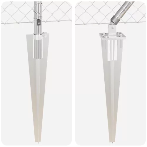 Lánckerítés oszlopokkal Ezüst 0.8 x 25 m Acél