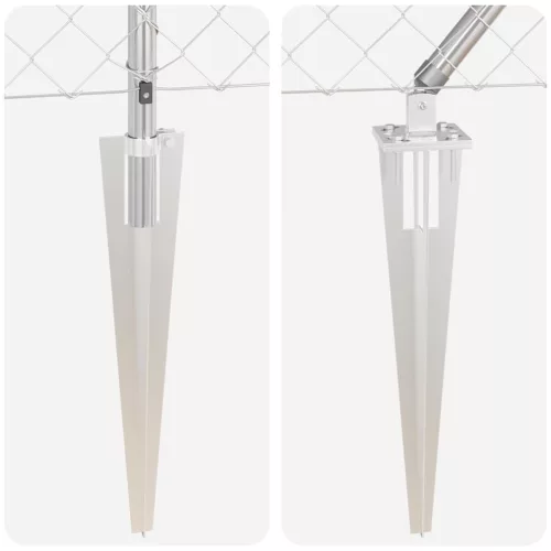 Lánckerítés oszlopokkal Ezüst 0.8 x 25 m Acél
