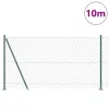 Lánckerítés oszlopokkal Zöld 1.2 x 10 m Acél