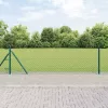 Lánckerítés oszlopokkal Zöld 0,6 x 25 m Acél