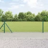 Lánckerítés oszlopokkal Zöld 0,4 x 25 m Acél