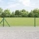 Lánckerítés oszlopokkal Zöld 0,4 x 25 m Acél
