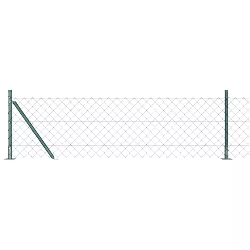 Lánckerítés oszlopokkal Zöld 0,4 x 25 m Acél