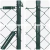 Lánckerítés oszlopokkal Zöld 0,4 x 25 m Acél