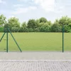 Lánckerítés oszlopokkal Zöld 0.8 x 25 m Acél