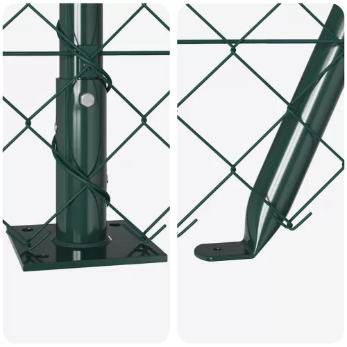 Lánckerítés oszlopokkal Zöld 0.8 x 25 m Acél