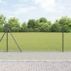 Lánckerítés oszlopokkal Szürke 1 x 10 m Acél