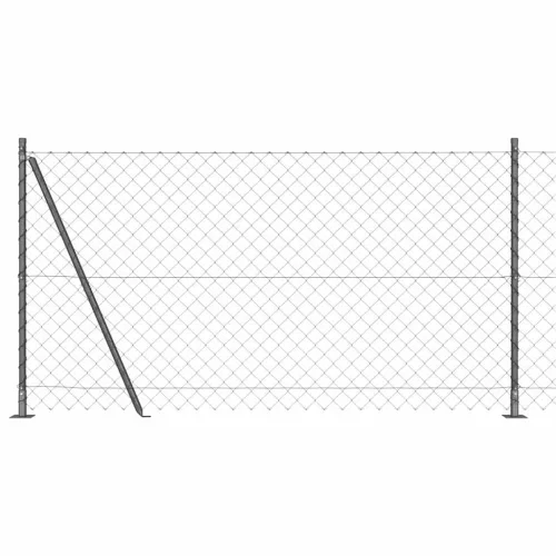 Lánckerítés oszlopokkal Szürke 1.2 x 10 m Acél