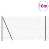 Lánckerítés oszlopokkal Szürke 1.2 x 10 m Acél