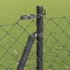 Lánckerítés oszlopokkal Szürke 1.2 x 10 m Acél