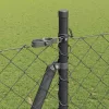 Lánckerítés oszlopokkal Szürke 1.4 x 10 m Acél