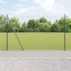 Lánckerítés oszlopokkal Szürke 1.4 x 25 m Acél