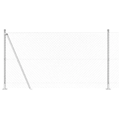 Lánckerítés oszlopokkal Ezüst 1.2 x 10 m Acél