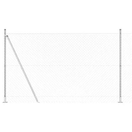 Lánckerítés oszlopokkal Ezüst 1.6 x 10 m Acél
