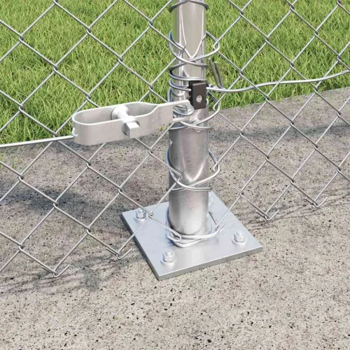 Lánckerítés oszlopokkal Ezüst 1.6 x 10 m Acél