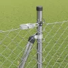 Lánckerítés oszlopokkal Ezüst 1.6 x 10 m Acél