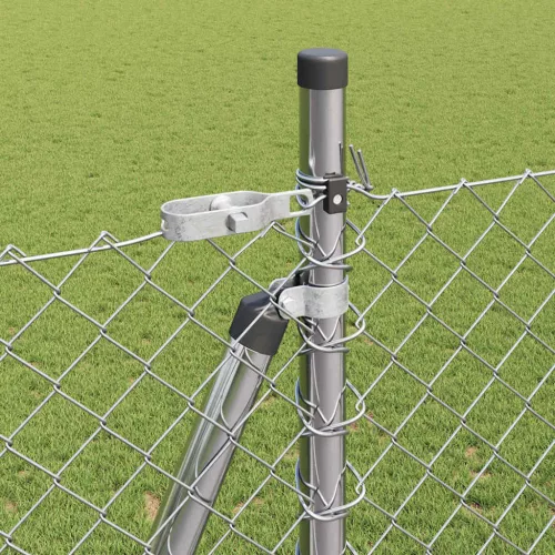 Lánckerítés oszlopokkal Ezüst 1.6 x 10 m Acél