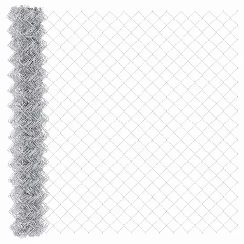 Lánckerítés oszlopokkal Ezüst 1.6 x 10 m Acél
