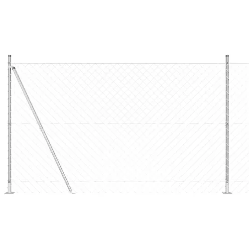 Lánckerítés oszlopokkal Ezüst 1.4 x 10 m Acél