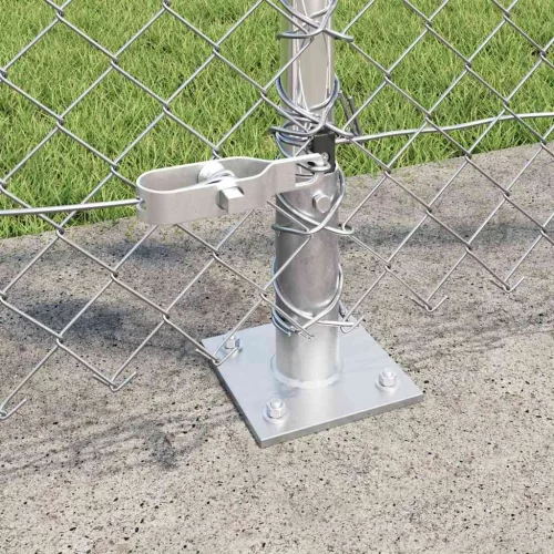 Lánckerítés oszlopokkal Ezüst 1.2 x 25 m Acél